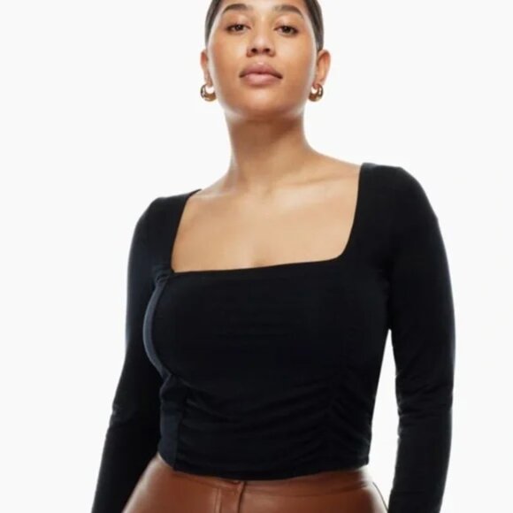 NWT Aritzia Wilfred Plus Size Black Lydia Top Sz 2X - Picture 1 of 7